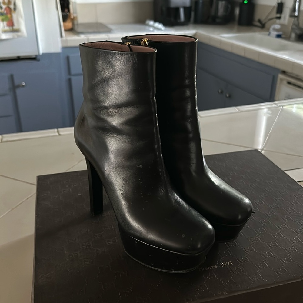 Gucci Platform Leather Bootie Size 361/2